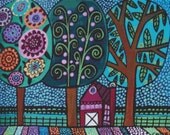 Modern Cross Stitch Kit By Heather Galler 'The Barn in the Orchard'