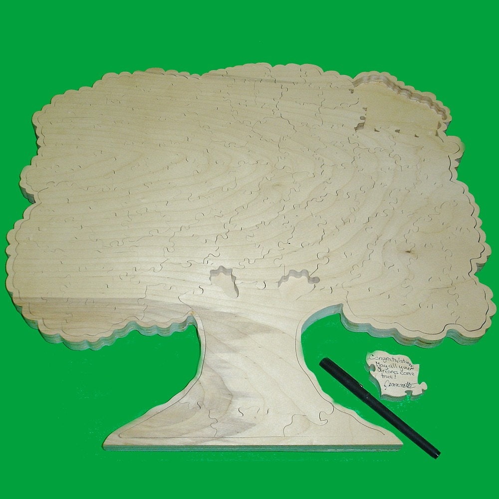 Wedding Guest Book Puzzle with Frame for Hanging - Unfinished - Personalized 75 pc. Puzzle