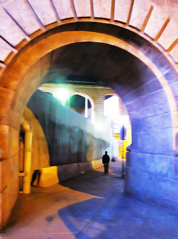 Manhattan Bridge archway - 11" x 14" metallic print