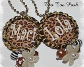NEW -  Leopard PERSONALIZED  NAME Bottlecap Pendant Necklace