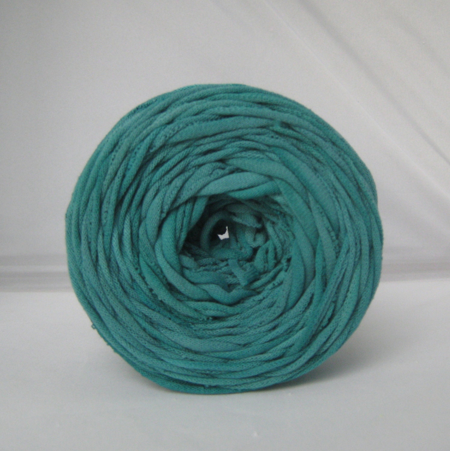 Hand Dyed T Shirt Yarn-  Teal 60 Yards