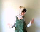 crochet hooded cowl with animal ears. wolf hat. cat hat. one size