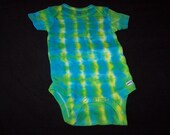 Turquoise and Green Tie Dyed Short Sleeve Onesie Size 24months