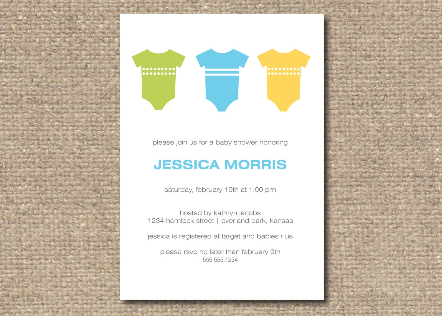 Printable Baby Shower Invitation - Onesie