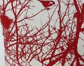 Winter Nest Cushion Cover - 45cm x 45cm in Red