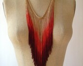 Native Red Fringe Necklace