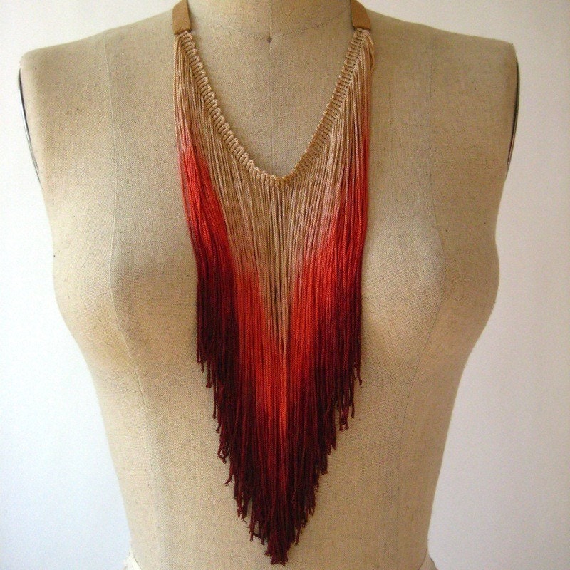 Native Red Fringe Necklace
