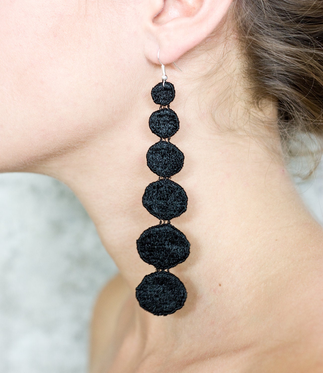 Lace earrings - Jeannie Dots in black, ivory, green or red