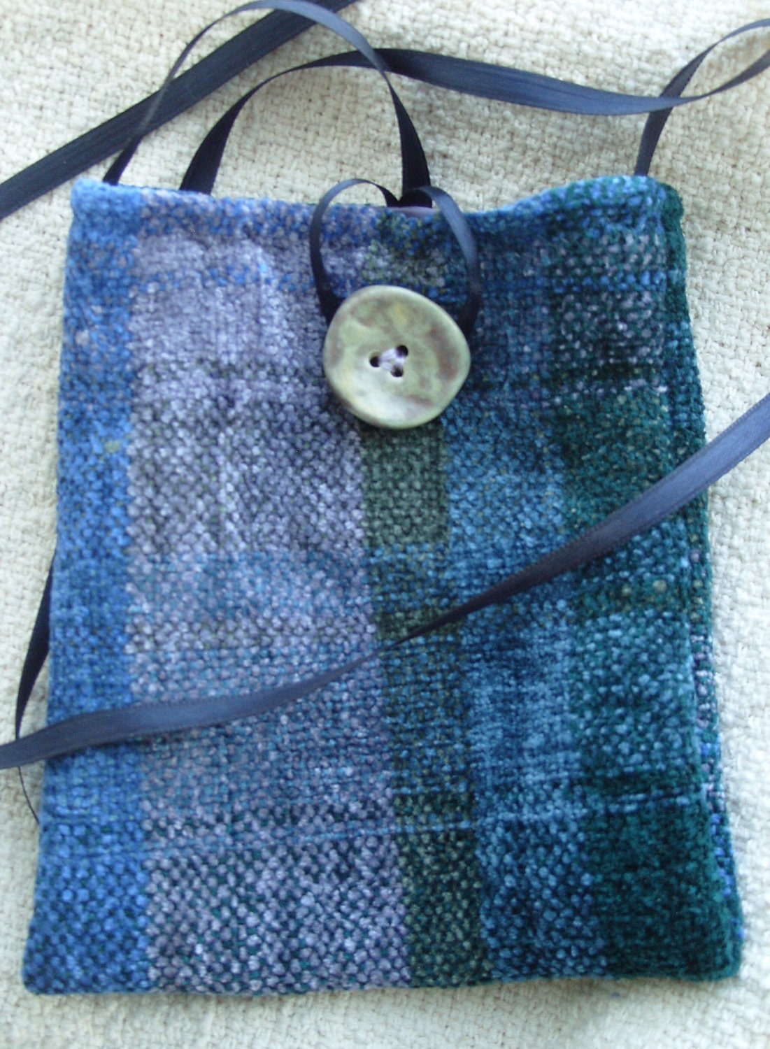 Small Handwoven Purse with Handmade Button