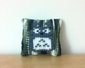 Small Totoro Pillow - Variegated Green - Tunisian Crochet