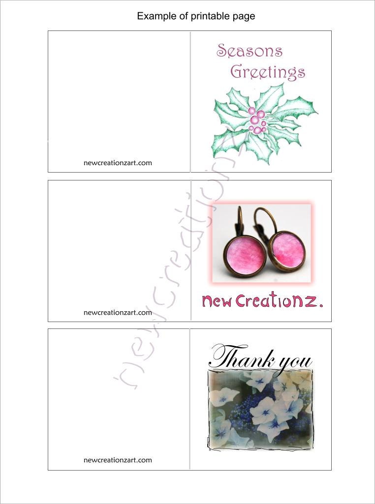 Printable mini cards  - custom - thank you - christmas Set of 3