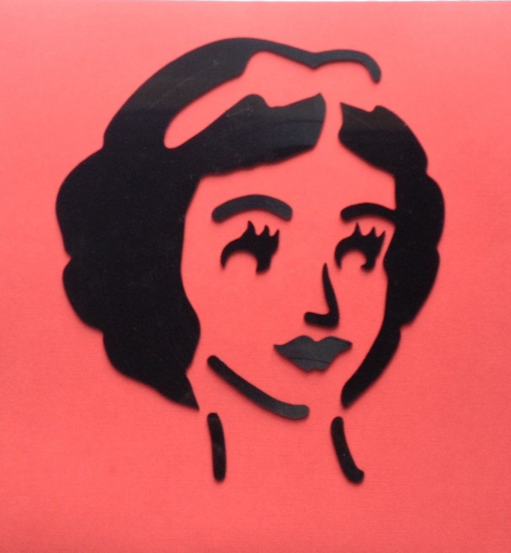SNOW WHITE silhouette made from vinyl record album