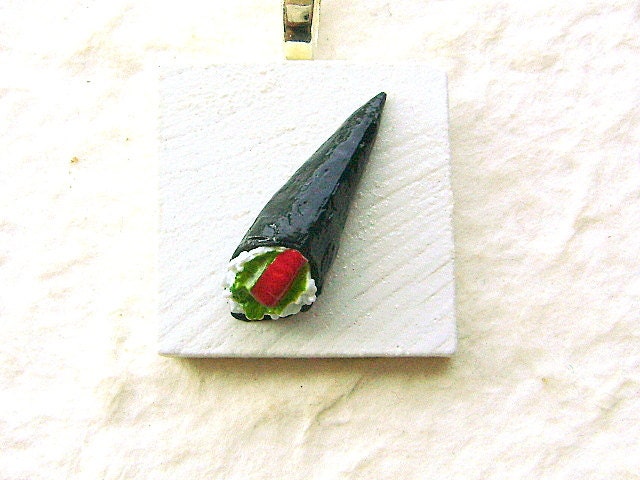 Sushi Pendant Miniature Food Jewelry Japanese Food