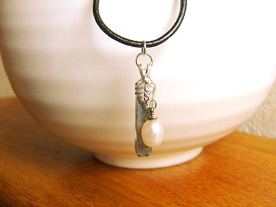 Japanese Typewriter Key Jewelry  Vintage Kanji Necklace Loveable Tender