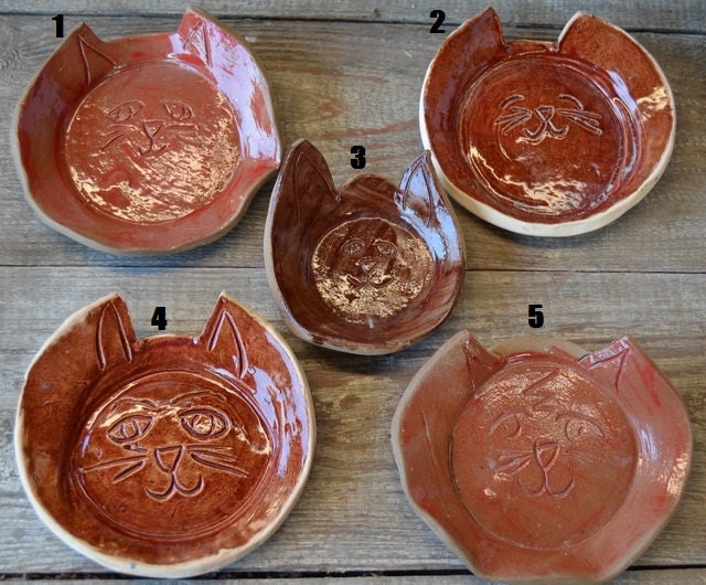 Kitty Face Pottery Soap Dishes