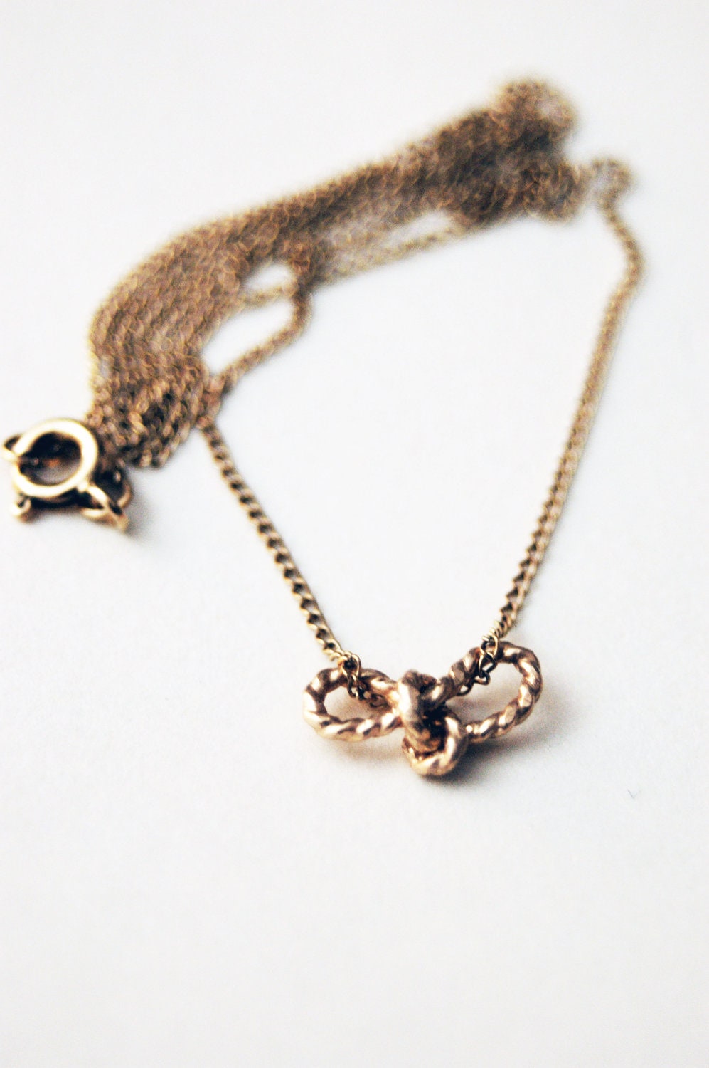 14k gold filled little Sailor's Love Knot necklace
