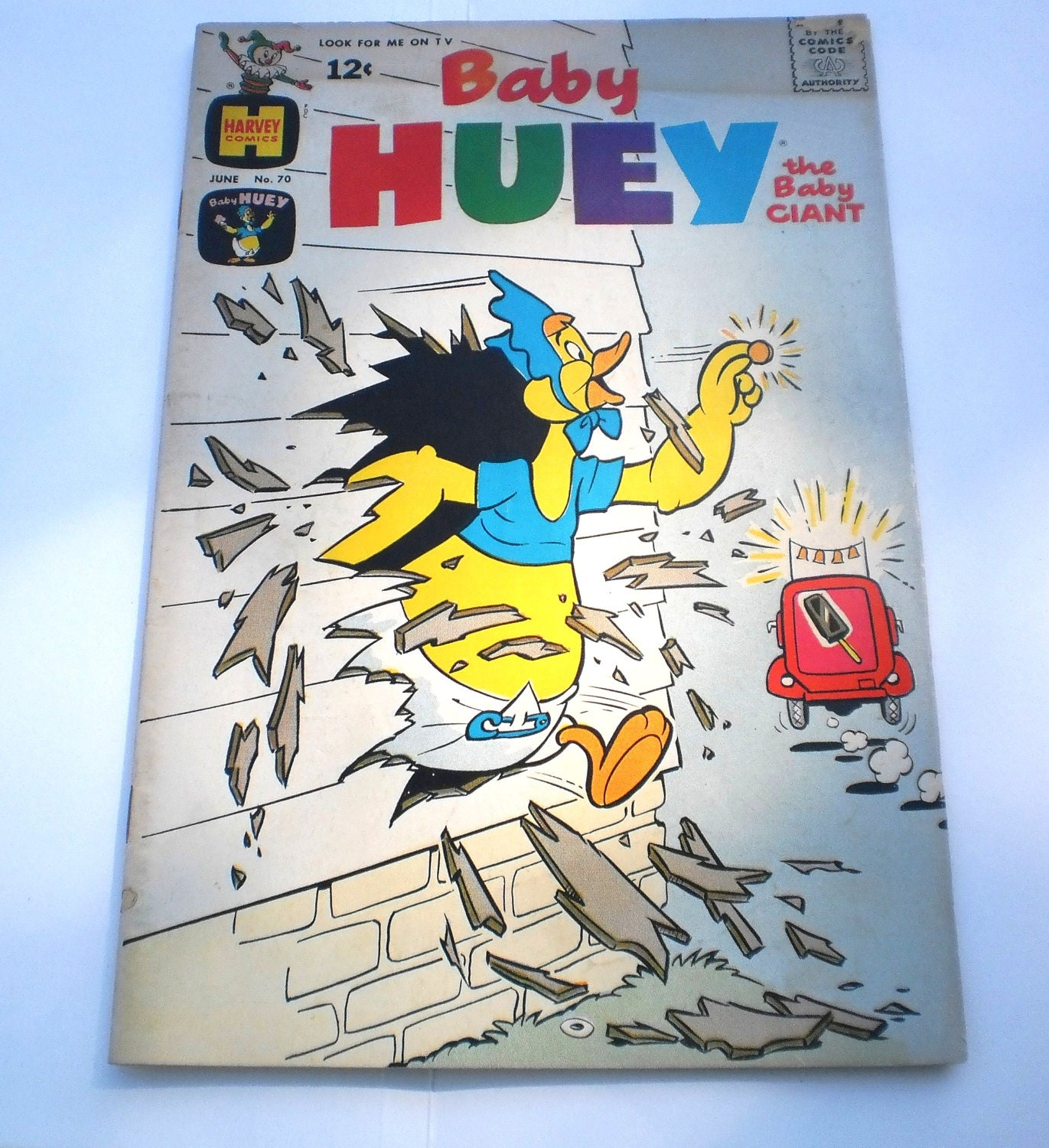 Baby Huey Comic Book 70 Harvey Comics June 1966 Caspar Ghost TV Ad Vintage Paper Ephemera Collectible 1960s Mid Century Bullwinkle