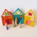Waldorf toys all natural- Sweet little travelling gnome family house - YELLOW -