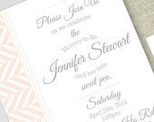 DIY Pink Herringbone Shower Invite