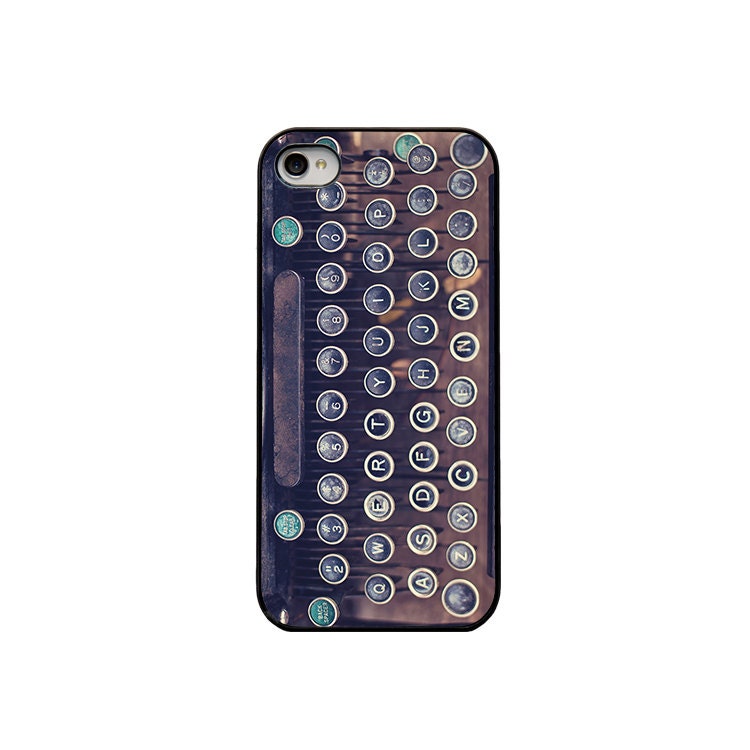 iphone 5 case / cell phone accessory, iphone accessory, hard case / vintage typewriter, letters, black, text