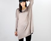 GIA - Mauve Taupe Oversized Draped Long SleeveTunic  - MADE To ORDER