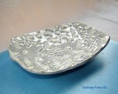 Black and White Candy Dish Jewelry Dish with Flower Design