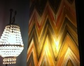 Golden Harvest 2, 24x48 Chevron Ikat Paintings by Jennifer Moreman