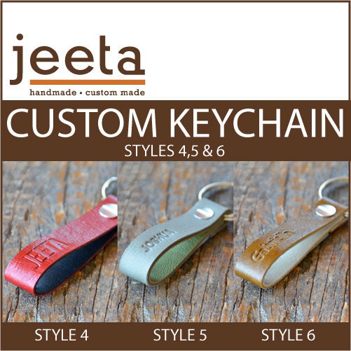 CUSTOM LEATHER KEYCHAIN  -   Style 4, 5 or 6