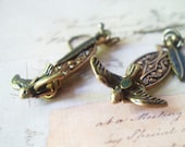 Birds of the South - Bird Earrings, Brass Earrings, Feather Earrings
