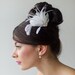 Bridal Fascinator, Wedding Fascinator, Ivory Feather Fascinator, Wedding Hair Accessory - ANGEL