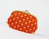 Big siamese - Blooms in sunset - double metal frame purse