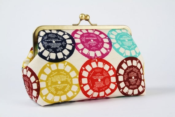 Cosmetic pouch - Colorful viewfinders - metal frame clutch bag