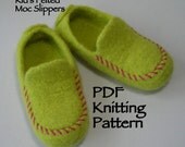 Knitting Pattern Downloadable PDF- Kids Hand Knit Felted Moc Slippers - great gift - pattern using worsted weight wool