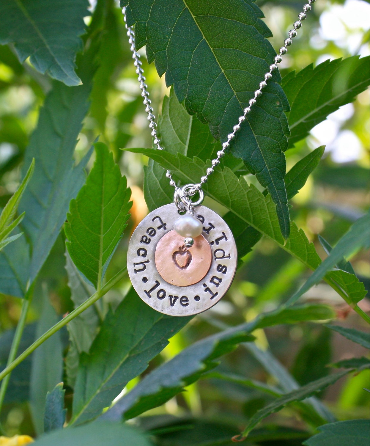 Teach, Love, Inspire Teacher Necklace - Teacher's Jewelry, Teacher Appreciation Gift, End of the Year Teacher's Gift,