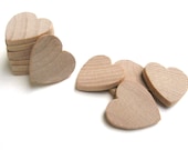 50 - 1" Unfinished Wooden Hearts - 1 Inch (25 mm) - Wood Hearts Perfect for Weddings