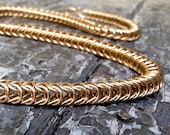 14K Solid Gold Chainmaille Necklace - Box Chain Pattern