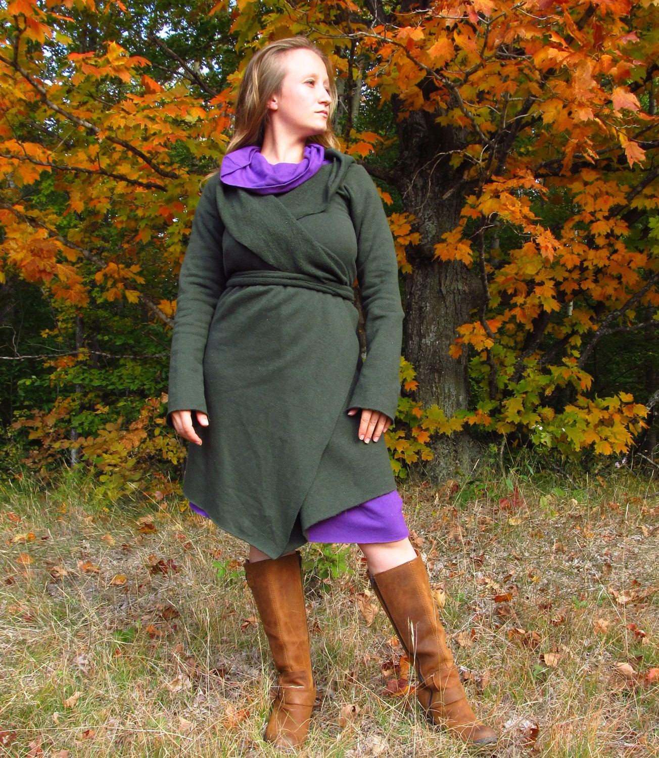 Everyday Organic Fleece Wrap Jacket - Made to Order - Several Colors to Choose From