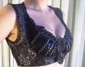 Underbust stretch vest - YOUR SIZE - silver lace