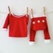 Pyjama set - red shirt and long john pants