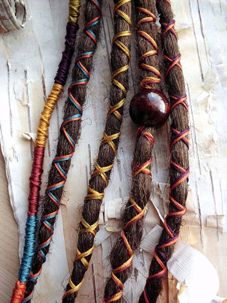 5 Custom Dreads Hair Wraps & Beads Bohemian Hippie Dreadlocks Tribal Falls Synthetic Boho Extensions Hair Accessories - PurpleFinchStore