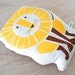 Sale, Half Off- Decorative Pillow, Lion, Organic Cotton, Hand Screenprinted, Cushion