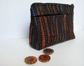 Black Clutch Rust and Blue Bag Orange and Black Purse OOAK Copper
