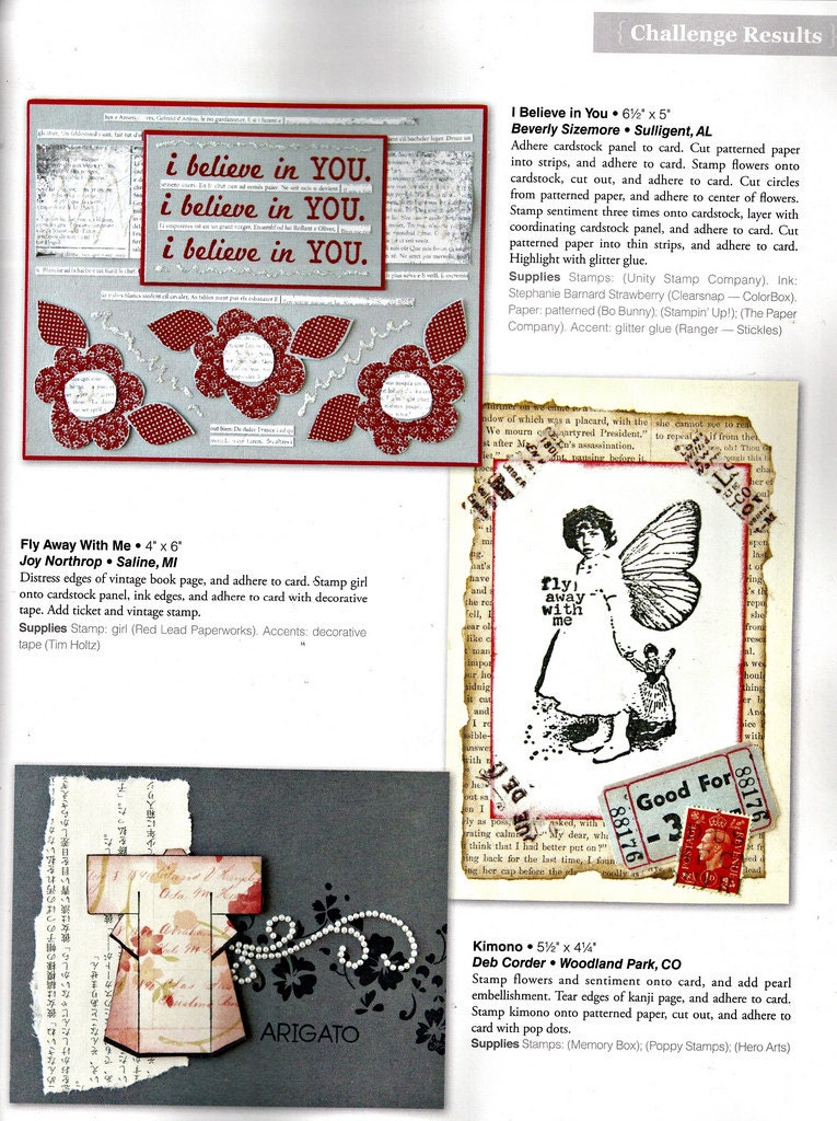Fly Away With Me - 4x6 original collage as seen in The Stampers' Sampler July/Aug/Sep 2012