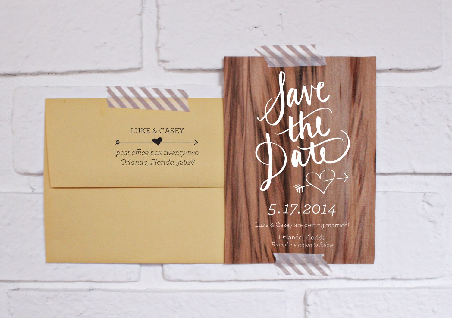 DIY Wood Veneer Calligraphy Save the Date Kit NEW PRICE