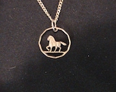 Argentina Horse  Cut Coin Necklace Made from real Argentinian 12 sided coin