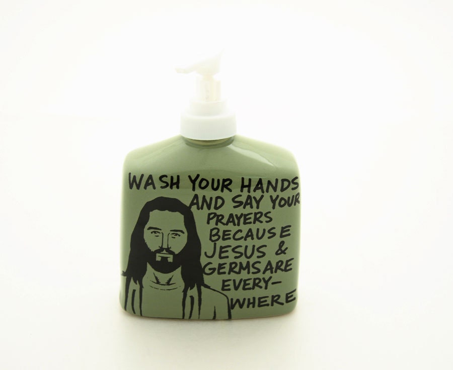 Jesus soap Dispenser in christmas green