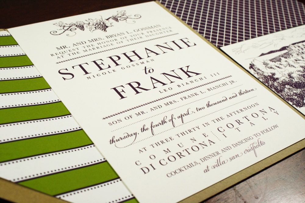 Wedding Invitation - Vintage Wine Country Collection