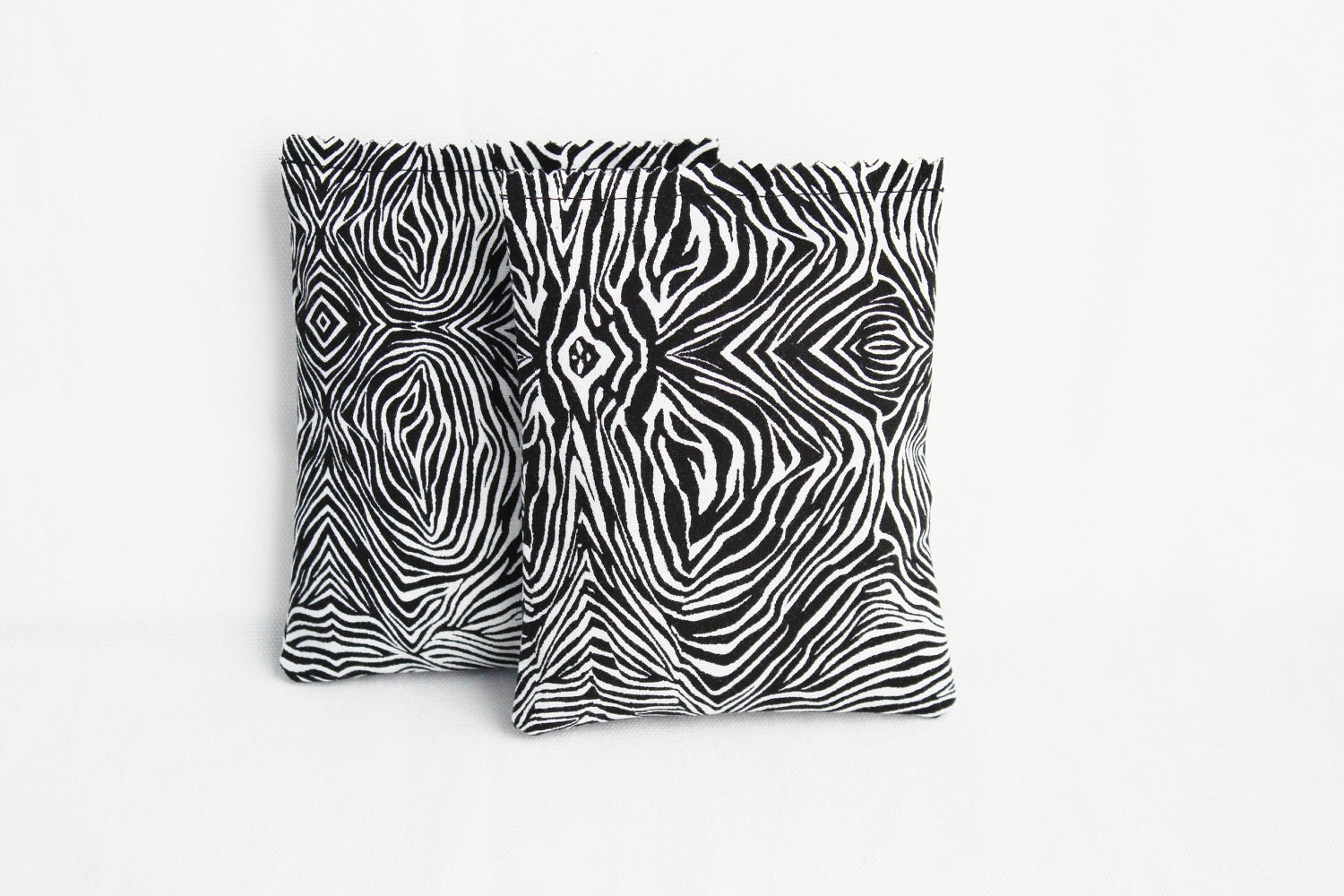Scented Mini Pillows - Zebra Print Botanical Sachets - Black and White Home Decor