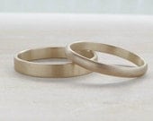 Hers and Hers wedding band set - Handmade recycled eco-friendly 14k yellow gold set - Gay Marriage - Same-sex Marriage - Traditional Modern