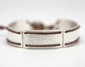 Fine Silver and Leather Woven Cuff